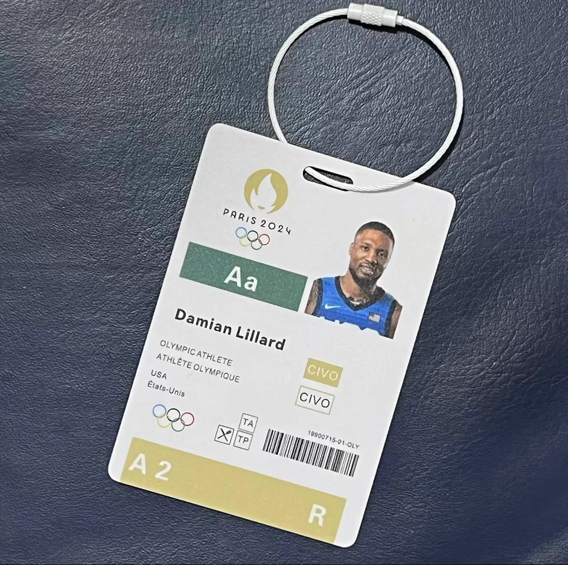 American Dream Team Paris Basketball Player ID/Backpack Pendant - Image 13