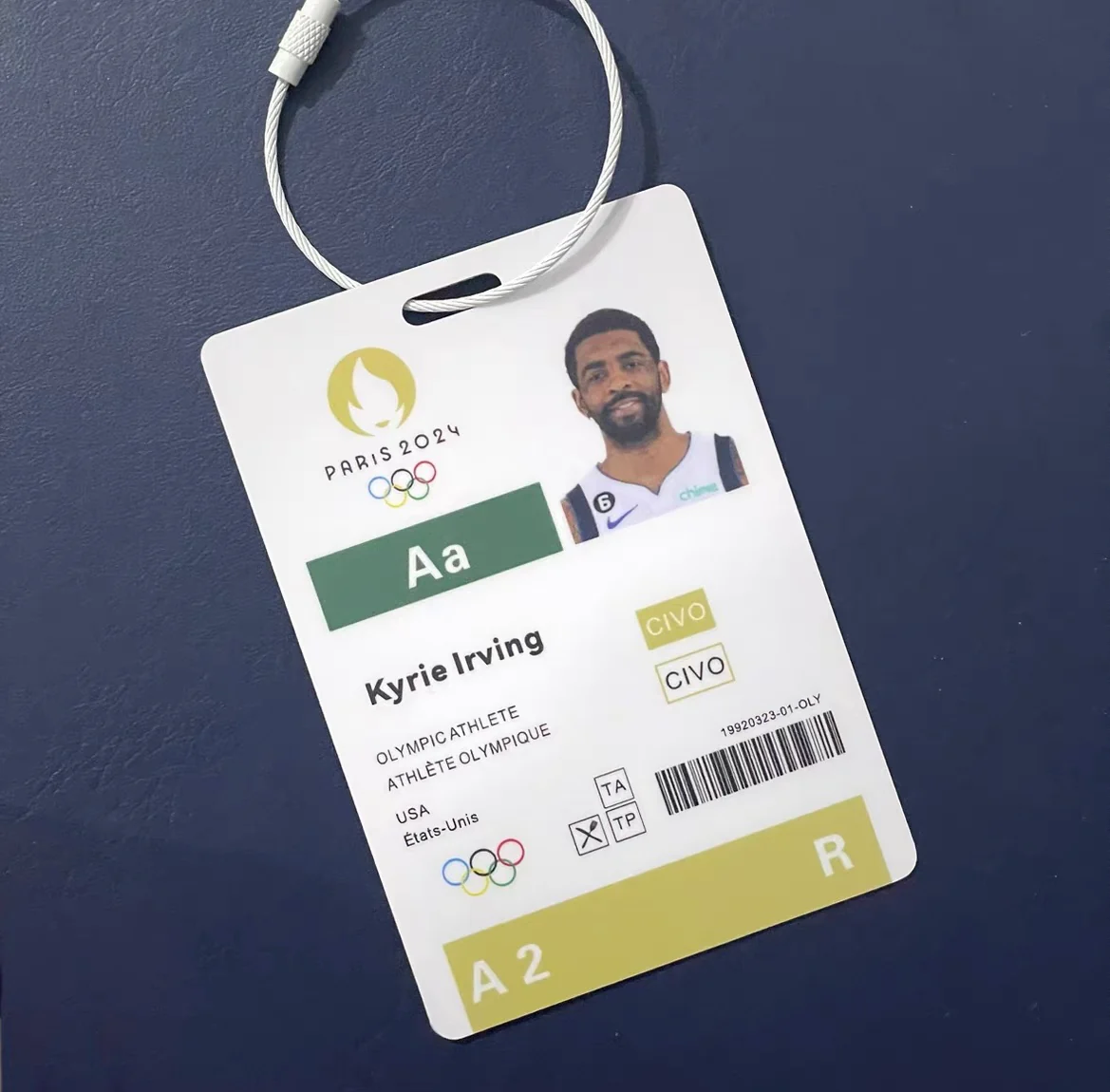 American Dream Team Paris Basketball Player ID/Backpack Pendant - Image 5