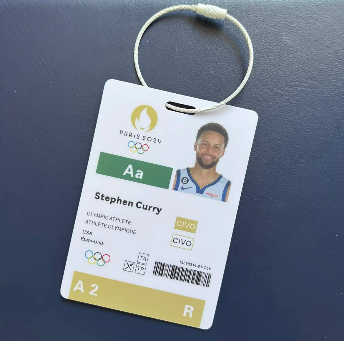 American Dream Team Paris Basketball Player ID/Backpack Pendant - Image 6