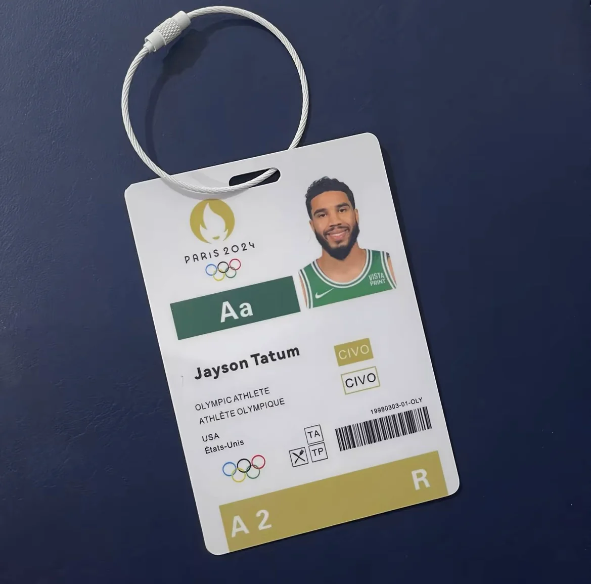 American Dream Team Paris Basketball Player ID/Backpack Pendant - Image 8