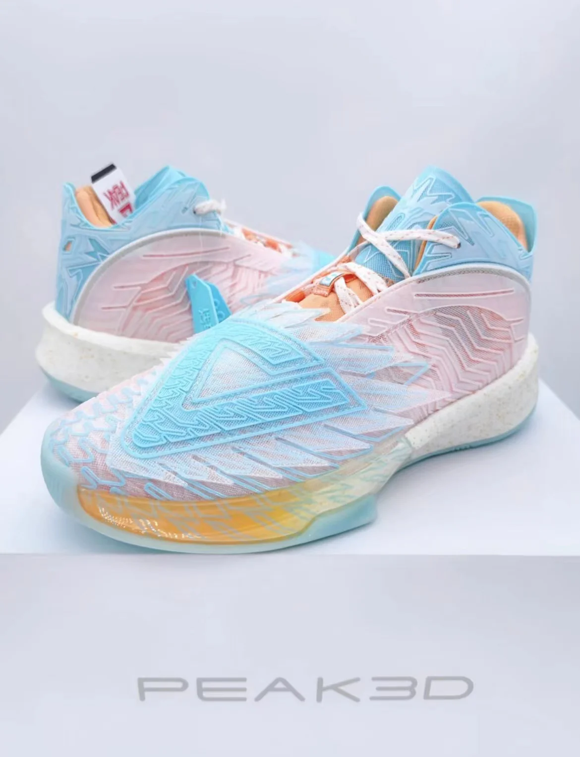 Andrew Wiggins x Peak Big Triangle 3D Printed Basketball Shoes - Pink/Blue