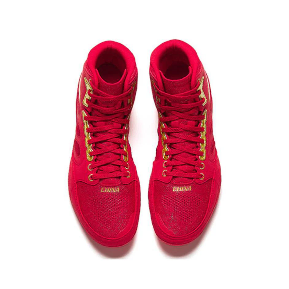 Anta | China National Team Professional Wrestling Shoes - Red/Gold - Image 2
