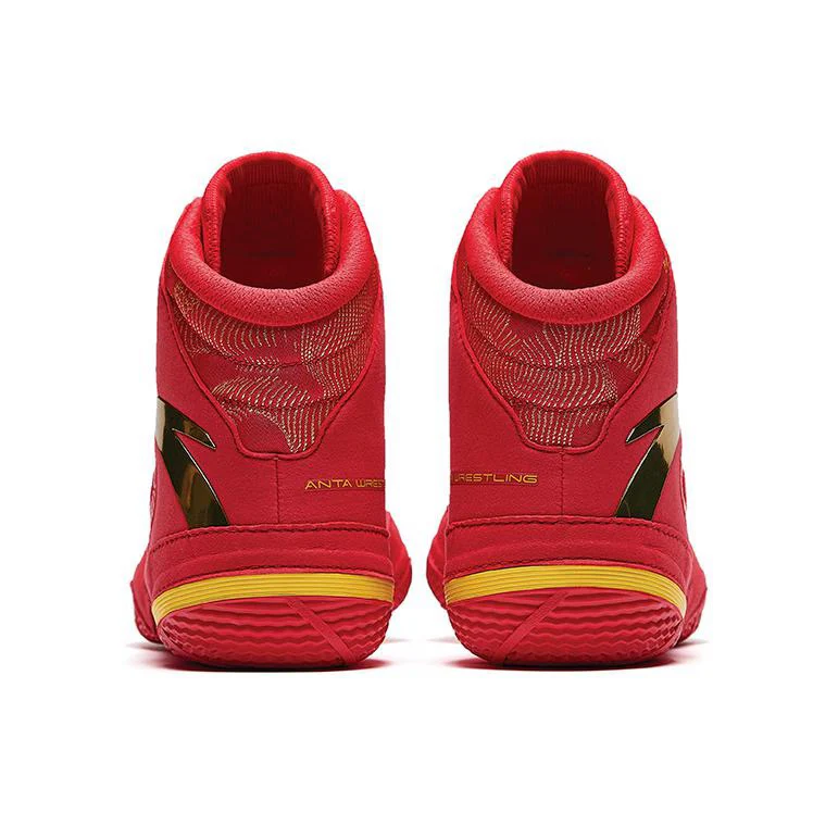 Anta | China National Team Professional Wrestling Shoes - Red/Gold/Black - Image 3