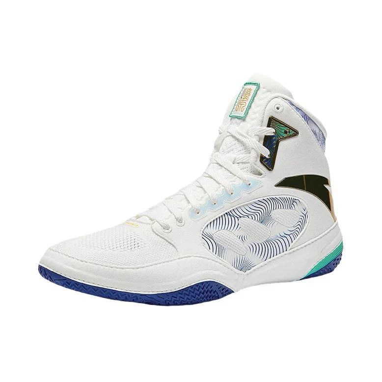 Anta | China National Team Professional Wrestling Shoes - White/Black/Blue - Image 2
