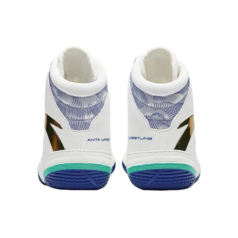 Anta | China National Team Professional Wrestling Shoes - White/Black/Blue - Image 3