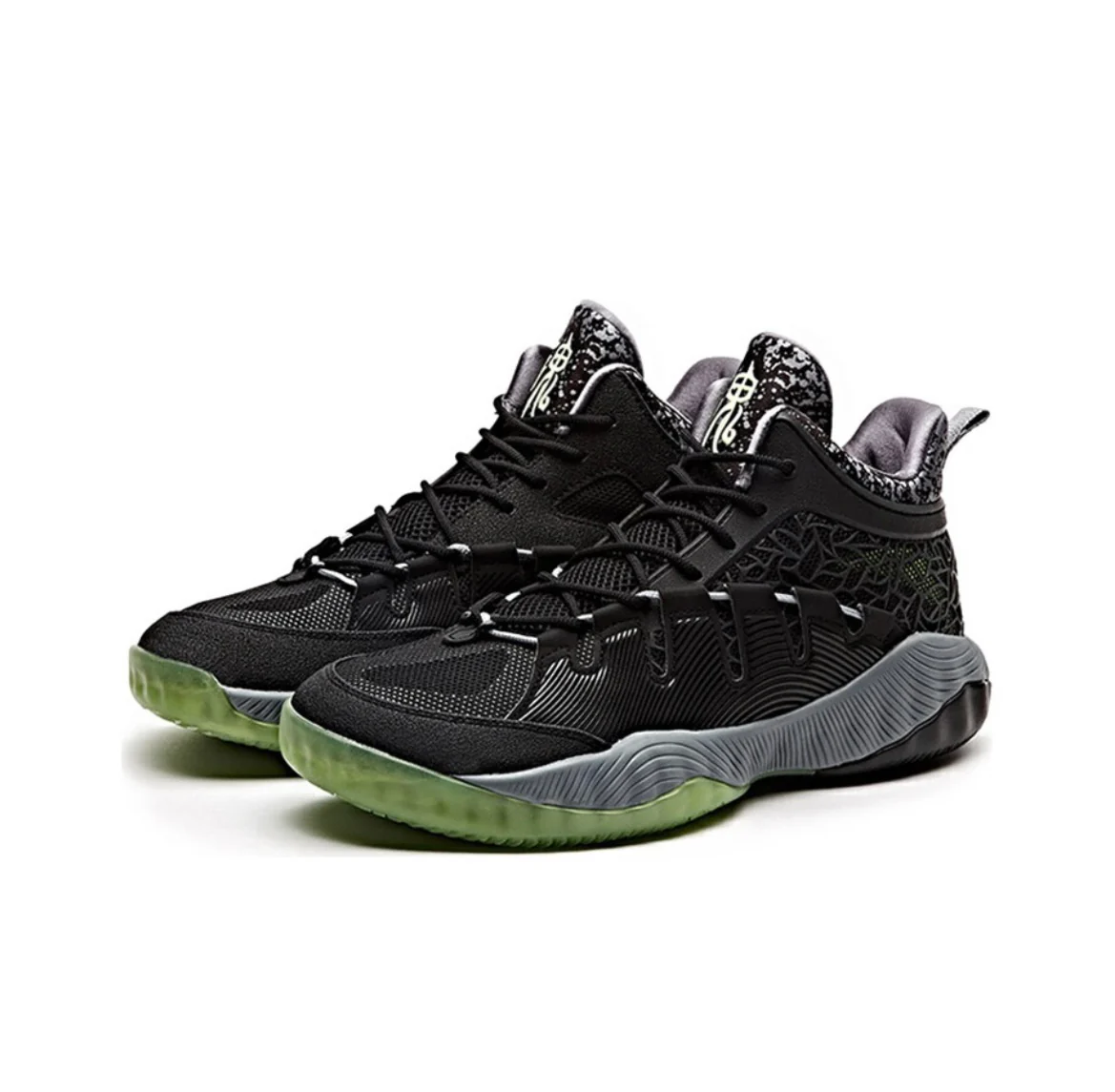 Anta KT Outdoor 2 Mid Basketball Shoes - Black/Green - Image 2