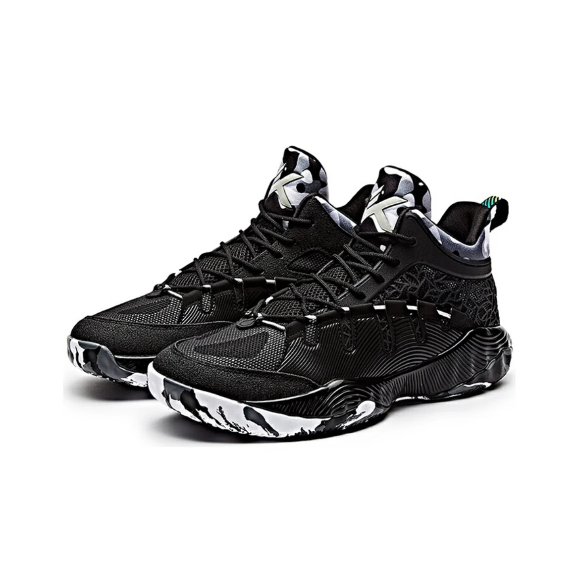 Anta KT Outdoor 2 Mid Basketball Shoes - Black/White - Image 2
