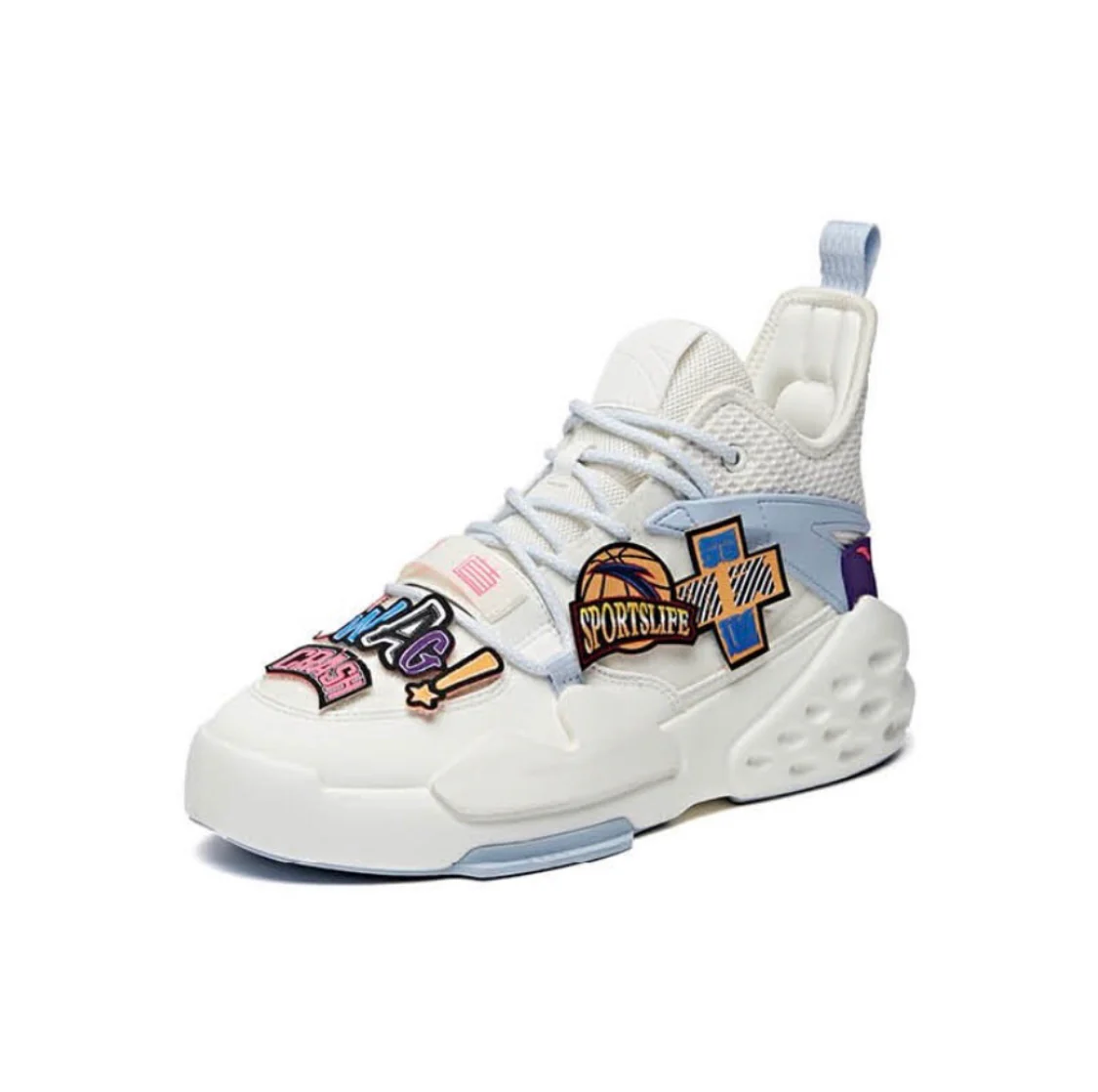 Anta Men's Badao 5 Mid White/Blue - Image 2