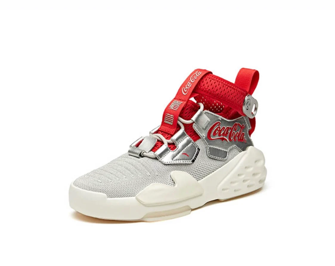 Anta Men's Badao Coca Cola x Zero Silver Red - Image 4