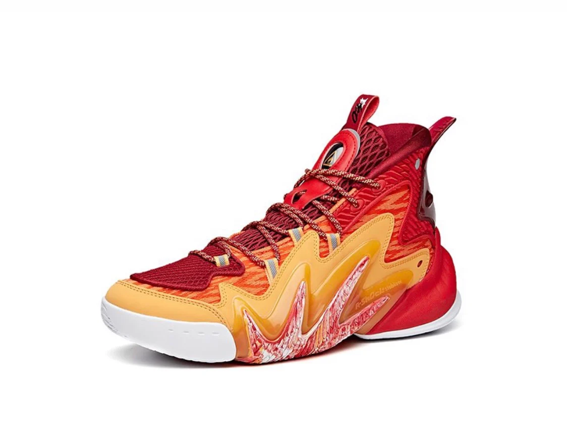 Anta Men's Shock The Game 4.0 Red/Yellow - Image 2