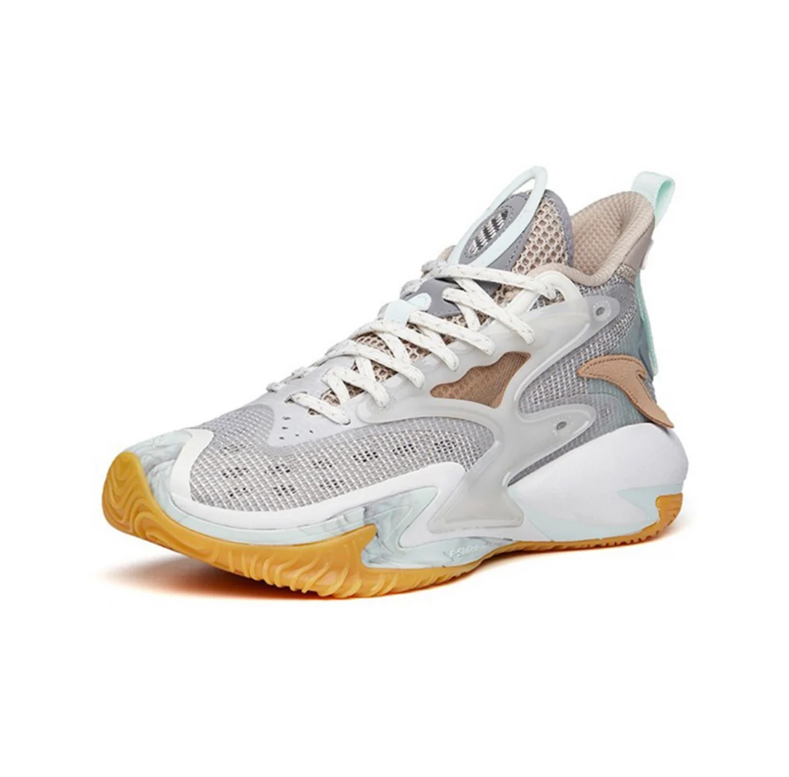 Anta Men's Shock The Game 5.0 Crazy Tide 3.0 High Basketball Shoes Light Grey - Image 2