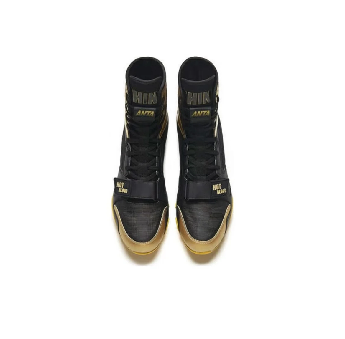 Anta National Team Professional Boxing Shoes - Black Gold - Image 4