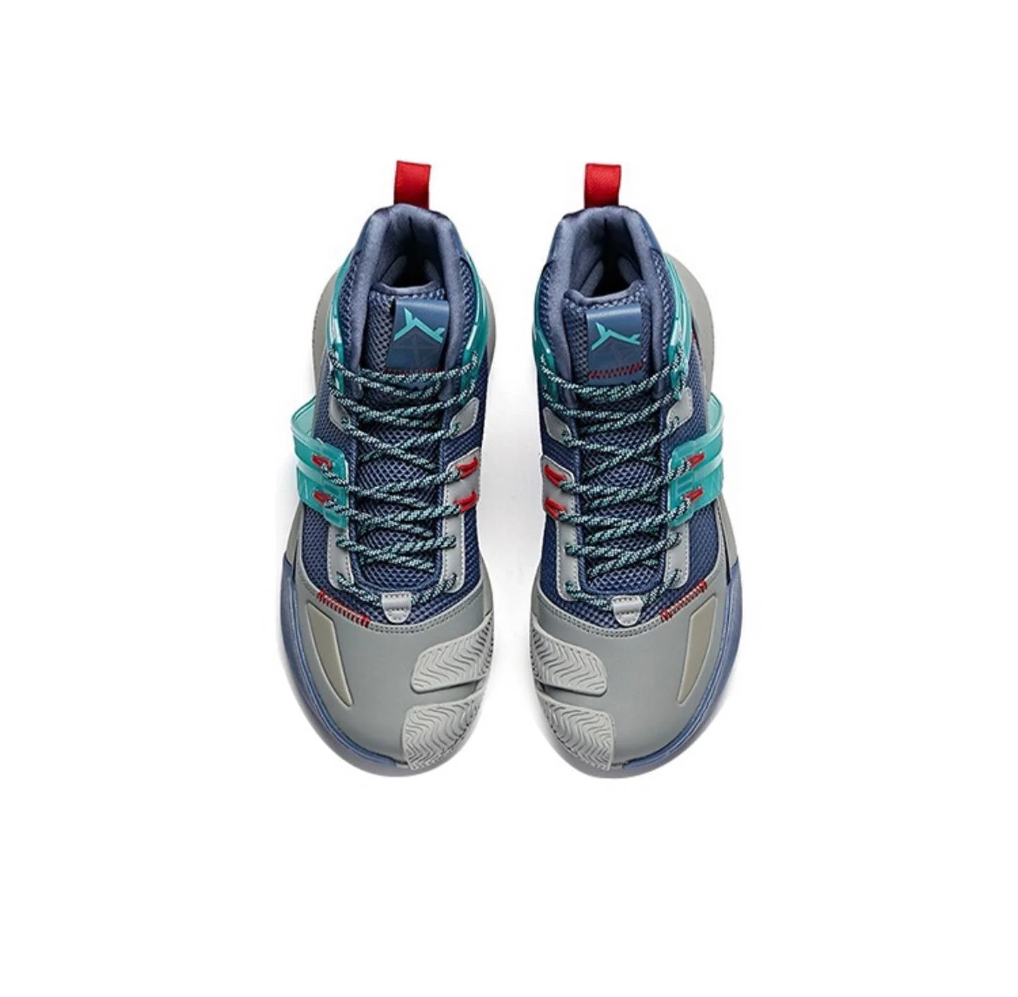 Anta Quick Fight 4 High Basketball Shoes - Blue/Gray - Image 4