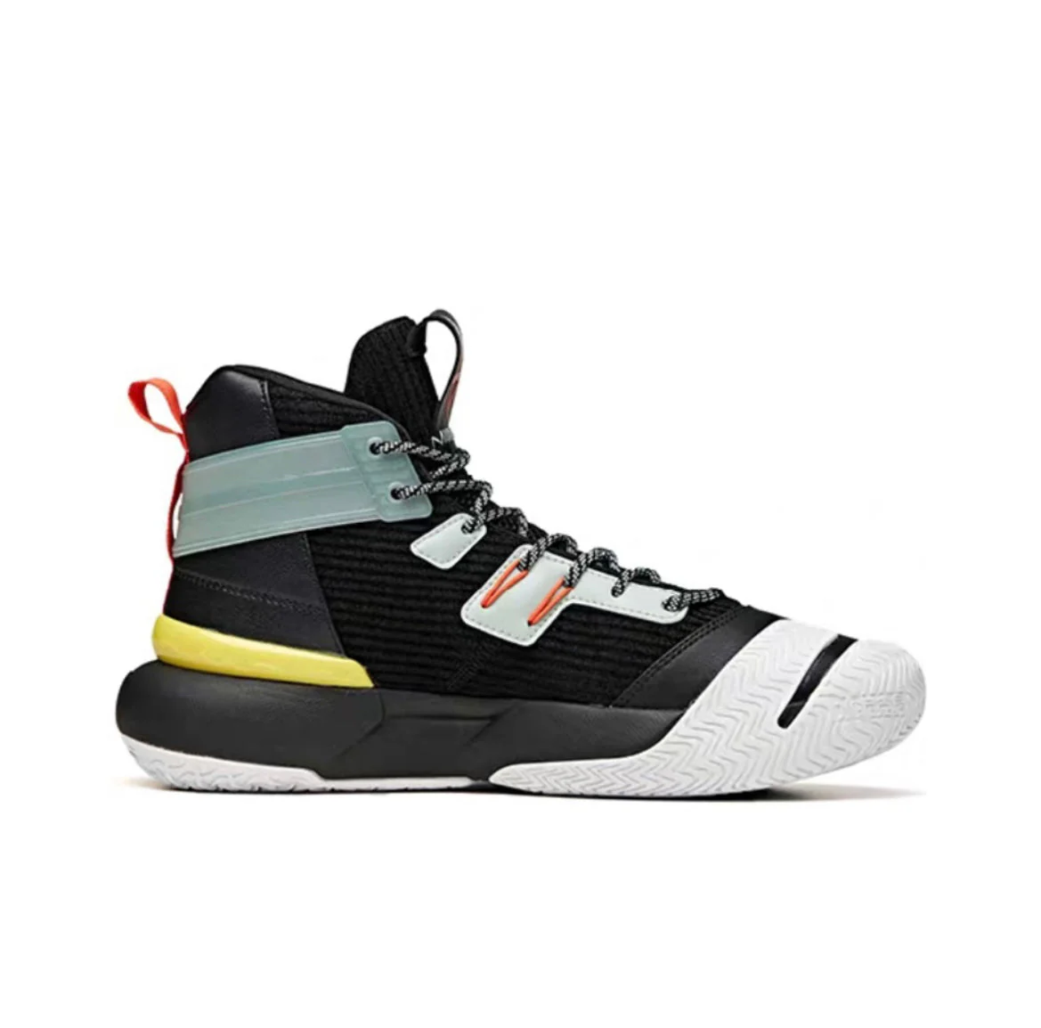 Anta Quick Fight 4 High Suede Basketball Shoes - Black/Green - Image 2