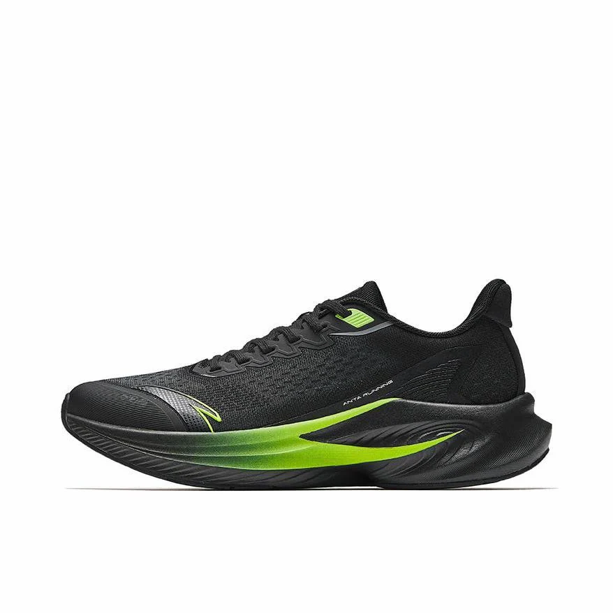 【Yibo Wang】 Anta Stinger 6 Fabric PP Film Running Shoes - Black/Green