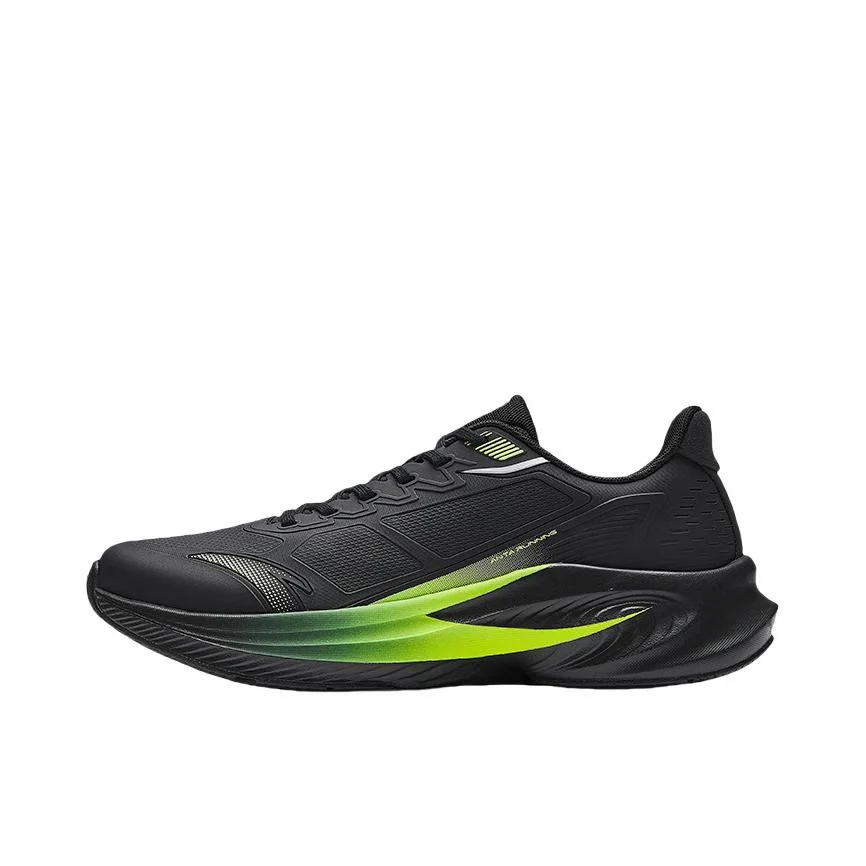 【Yibo Wang】 Anta Stinger 6 Fabric PP Film Running Shoes - Black/Green - Image 7