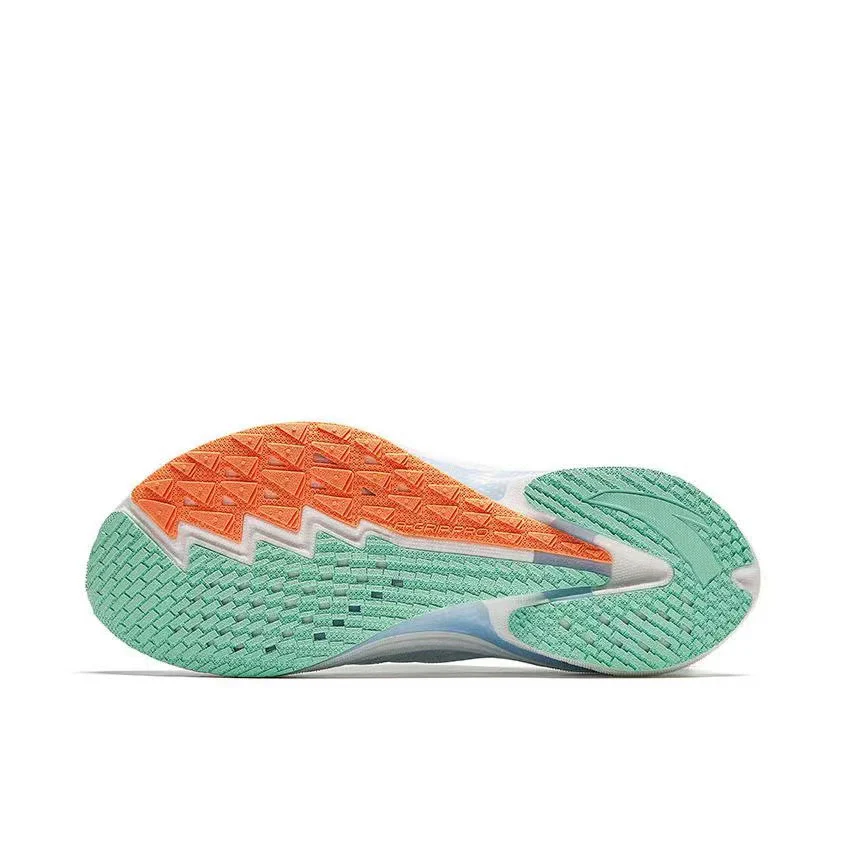 Anta Woman's Mach 4.0 Racing Running Shoes - White/Blue/Green - Image 4