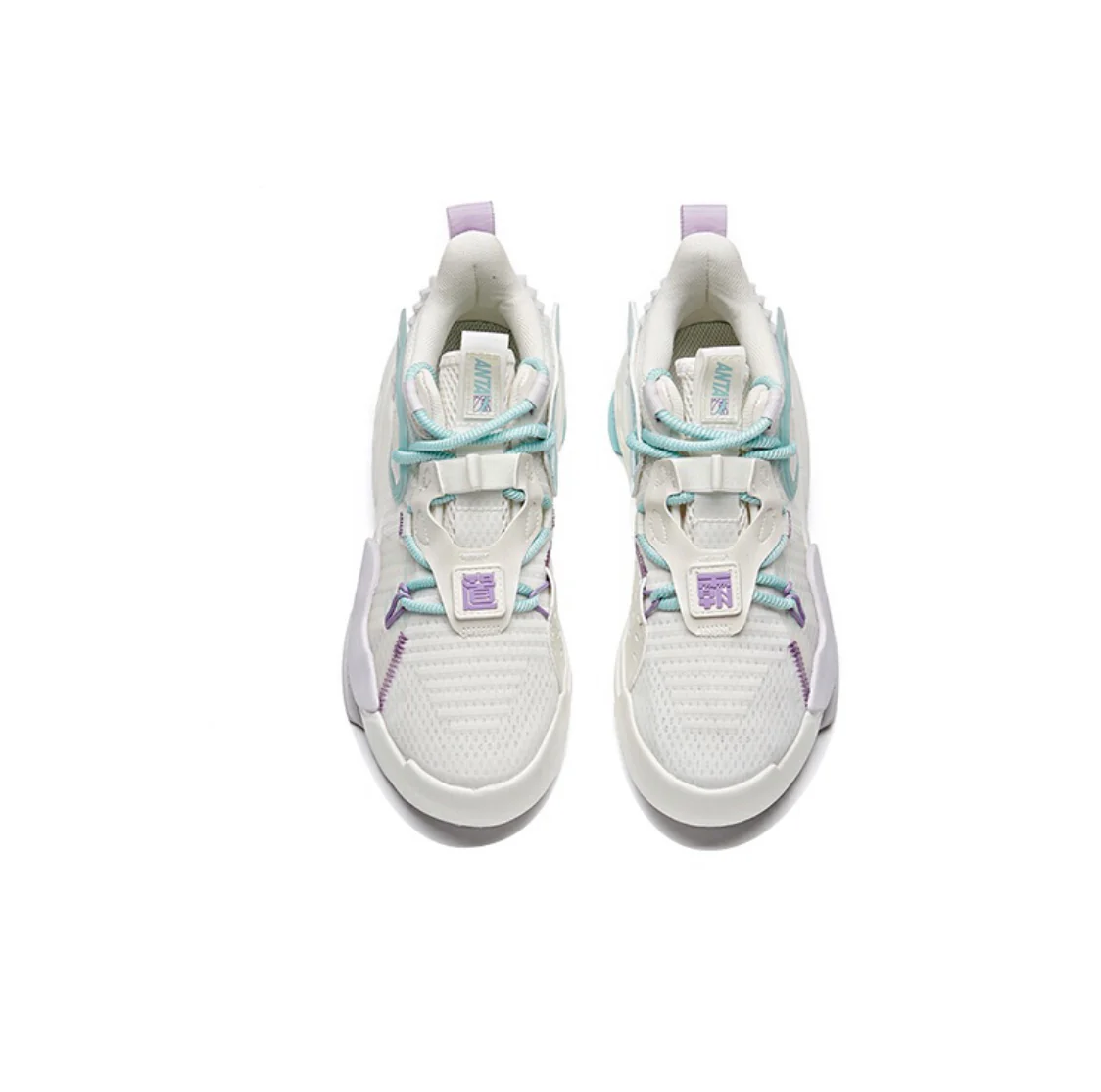 Anta Women’s  Badao Mid Sneakers White/Blue/Gray - Image 3