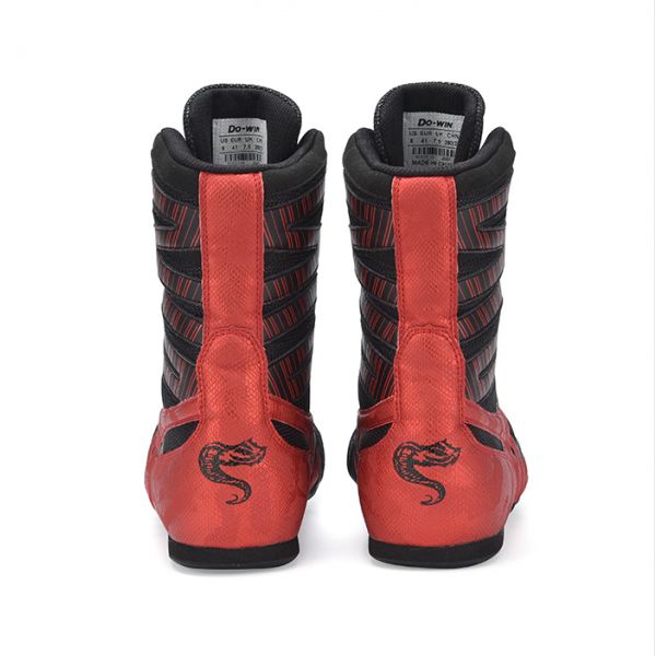 Do-win High Barrel Professional Boxing Training Shoes - Red/Black - Image 3