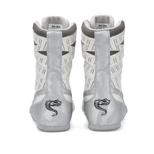 Do-win High Barrel Professional Boxing Training Shoes - White/Gray - Image 3
