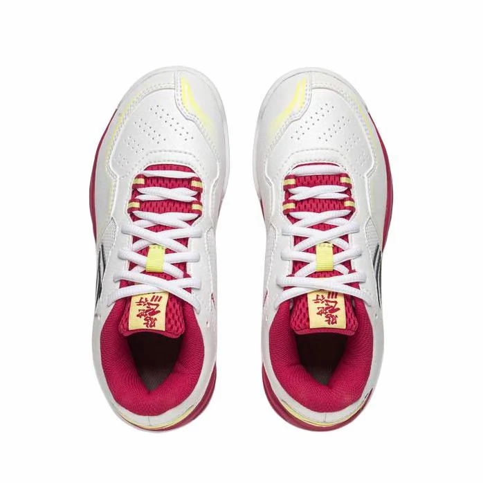 Kids Li-Ning Saga 3 Badminton Shoes - White/Red - Image 5