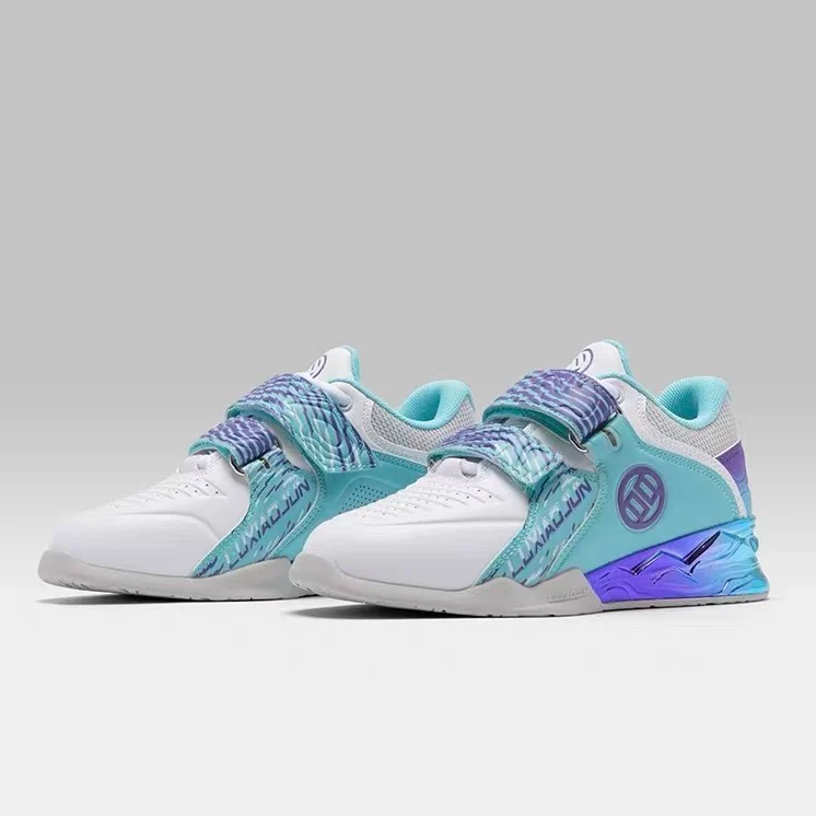 （Kids）Lu Xiaojun Lifter 1.0 Professional Weightlifting Shoes / Squat Shoes - Blue/Purple/White - Image 2