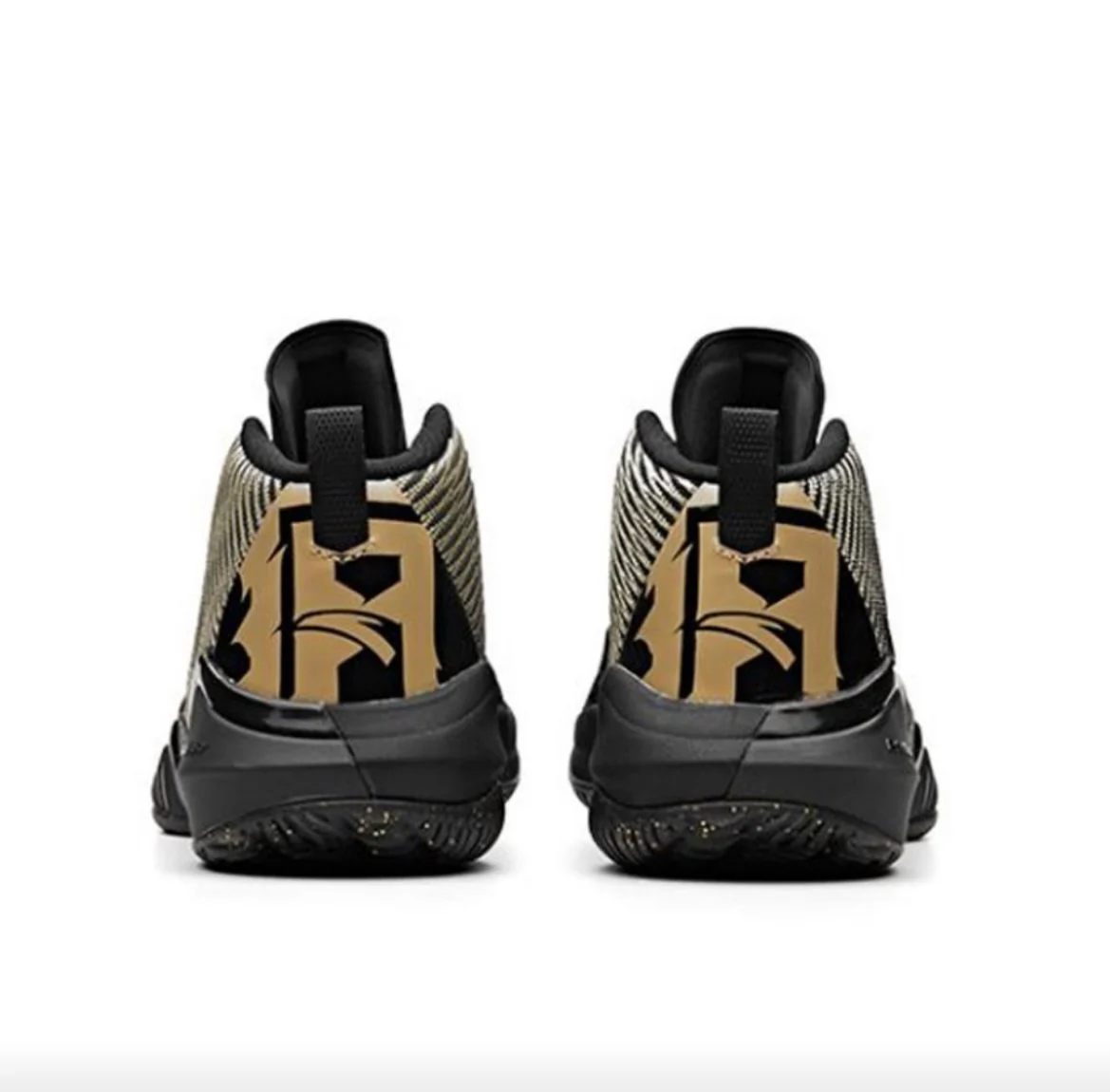 Klay Thompson x Anta Shock The Game 2.0 Basketball Shoes - Black/Gold - Image 3
