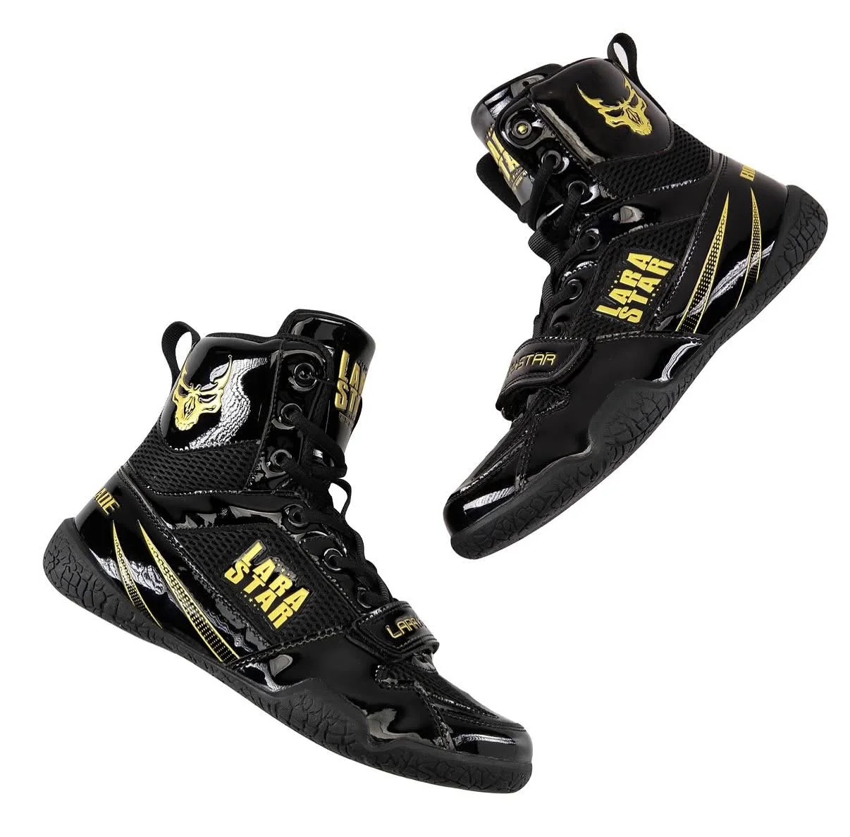 Lara Star Professional Boxing Training Shoes - Black - Image 3