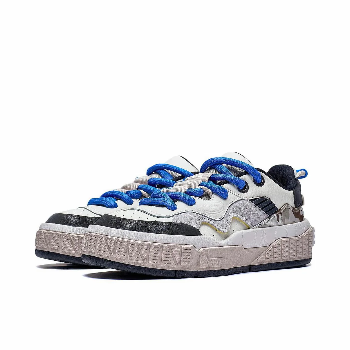 Li-Ning 001 UNBLOCK Low Casual Sneakers - White/Black/Blue - Image 2