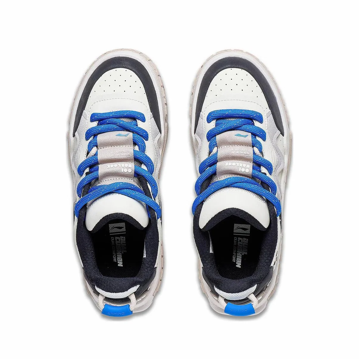 Li-Ning 001 UNBLOCK Low Casual Sneakers - White/Black/Blue - Image 4