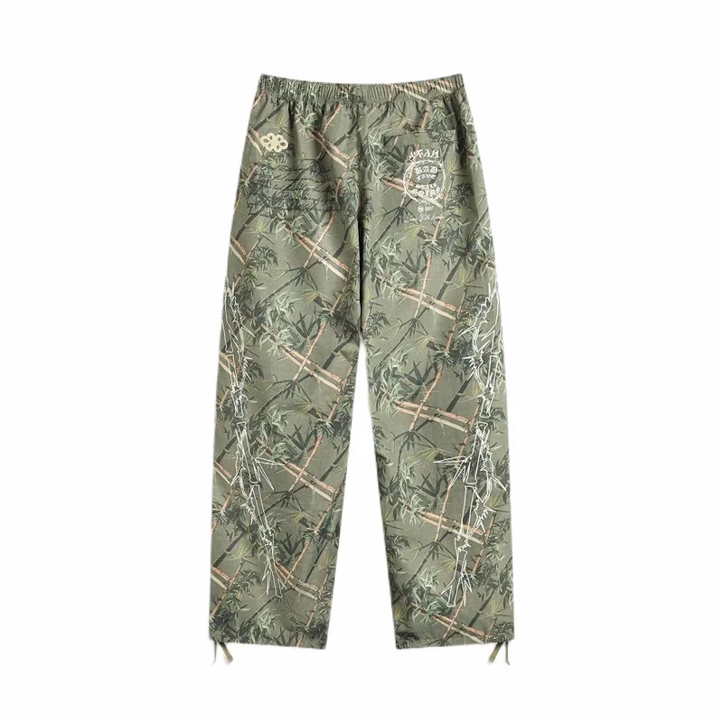 Li-Ning Badfive Bamboo Print Trendy Loose Casual Pants - Image 4