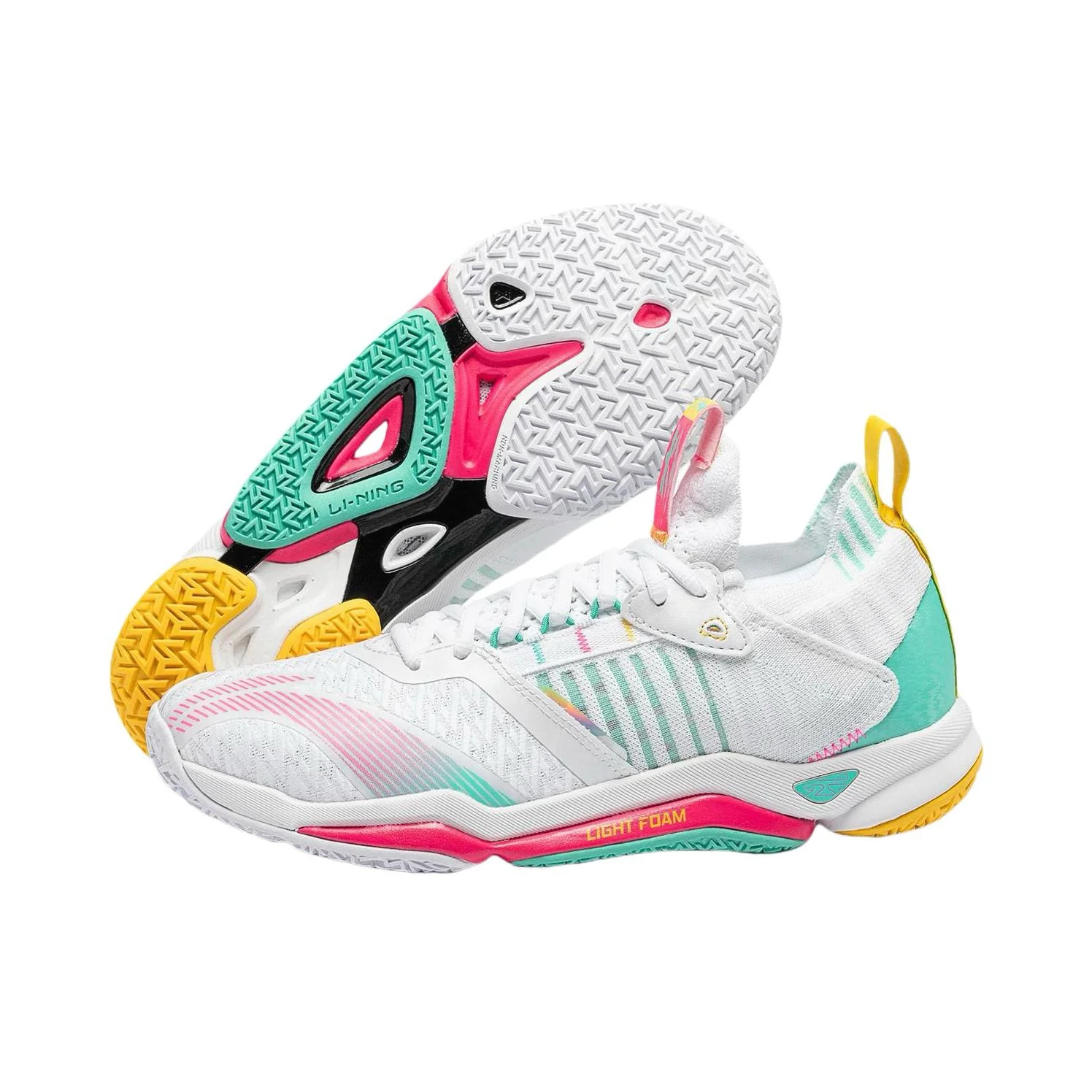 Li-Ning Dagger 4 Badminton Shoes - White/Parrot Green - Image 2