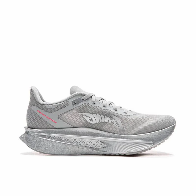 （Men & Women）Li-Ning Feidian 6 Challenger Racing Carbon Plate Running Shoes - Quiet Gray - Image 5