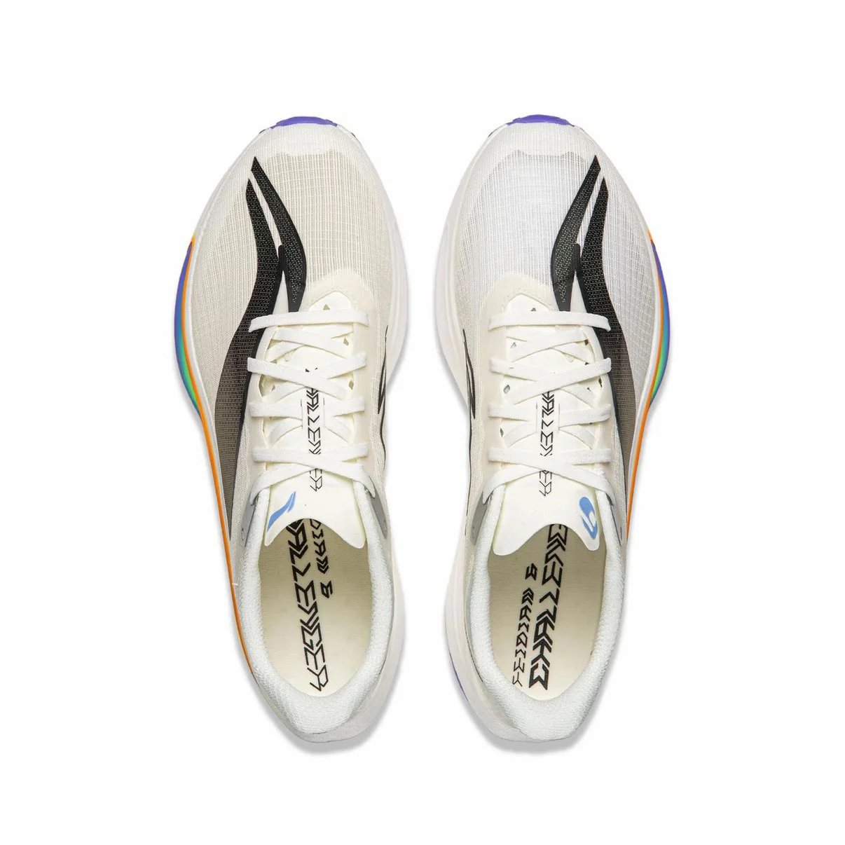 （Men & Women）Li-Ning Feidian 6 Challenger Racing Carbon Plate Running Shoes - White/Blue - Image 4