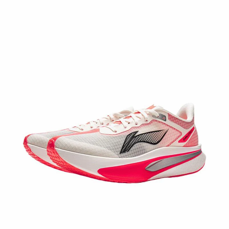 （Men & Women）Li-Ning Feidian 6 Challenger Racing Carbon Plate Running Shoes - White/Pink - Image 2