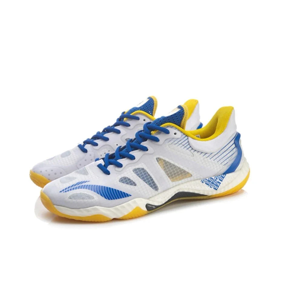 Li-Ning Gyrfalcon 4 Badminton Shoes - White/Blue/Yellow - Image 2