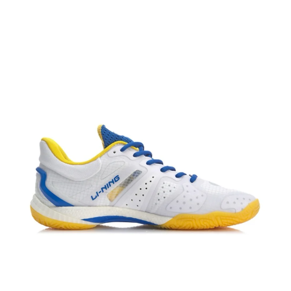 Li-Ning Gyrfalcon 4 Badminton Shoes - White/Blue/Yellow - Image 3