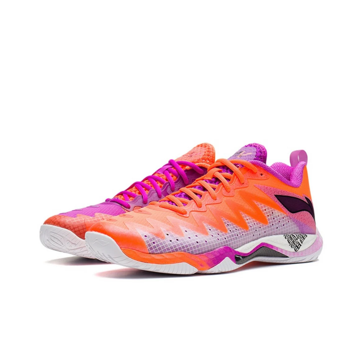 Li Ning Gyrfalcon V Competition Badminton Shoes - Orange/Purple - Image 2