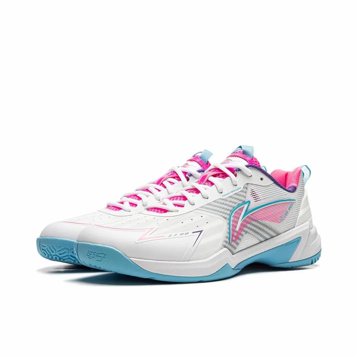 Li-Ning Halberd ZJ 2.0 Badminton Shoes - White/Blue/Pink - Image 2