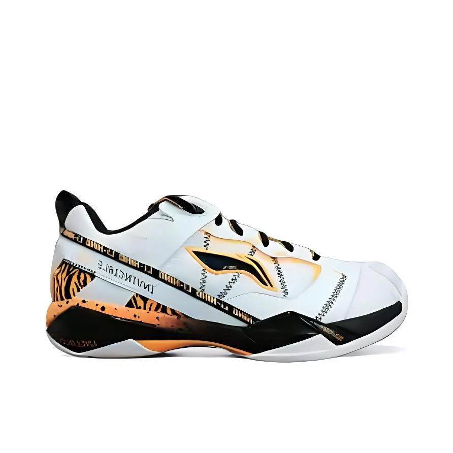 （Shi Yu Qi）Li-Ning Invincible Ace Badminton Shoes - White/Orange/Black - Image 2