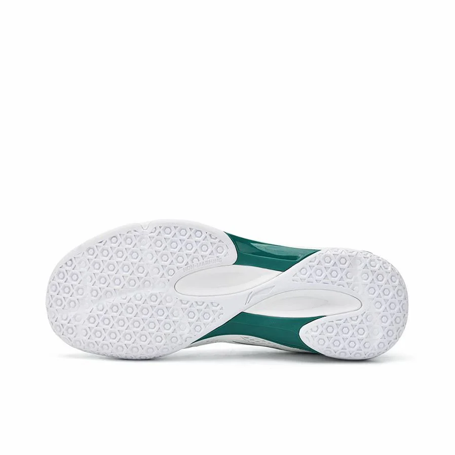 Li-Ning Pu Non-Slip Breathable Low-Top Badminton Shoes - White/Green - Image 3