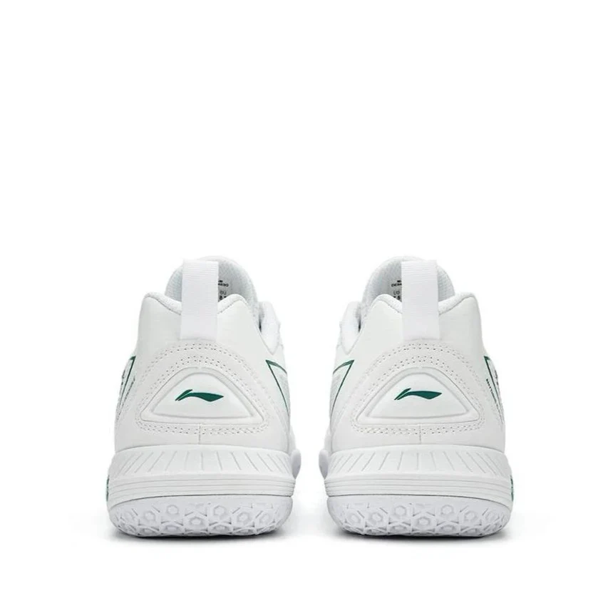 Li-Ning Pu Non-Slip Breathable Low-Top Badminton Shoes - White/Green - Image 4