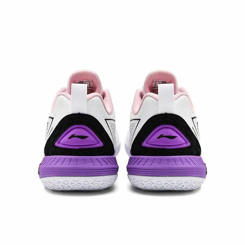 Li-Ning Pu Non-Slip Breathable Low-Top Badminton Shoes - White/Pink/Purple - Image 4