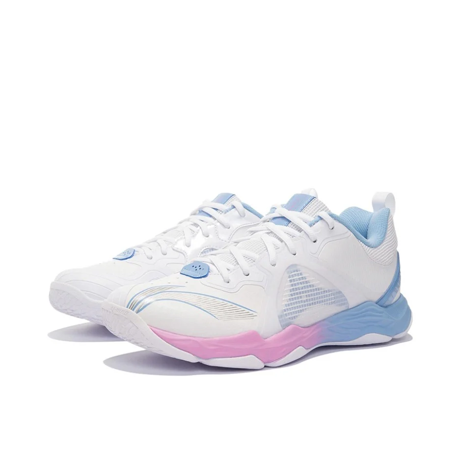 Li-Ning Ranger 6.0 Lite Badminton Training Shoes - White/Pink/Blue - Image 2
