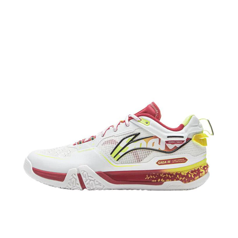 Li-Ning Saga 3 Pro Badminton Shoes - White/Red