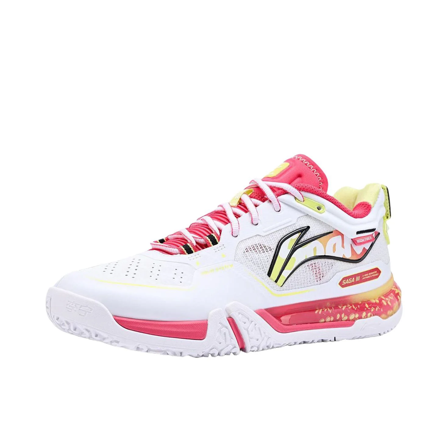 Li-Ning Saga 3 Pro Badminton Shoes - White/Red - Image 2