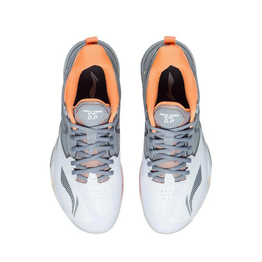 Li-Ning Sonic Boom 1.0 Badminton Shoes - Gray/Orange - Image 5