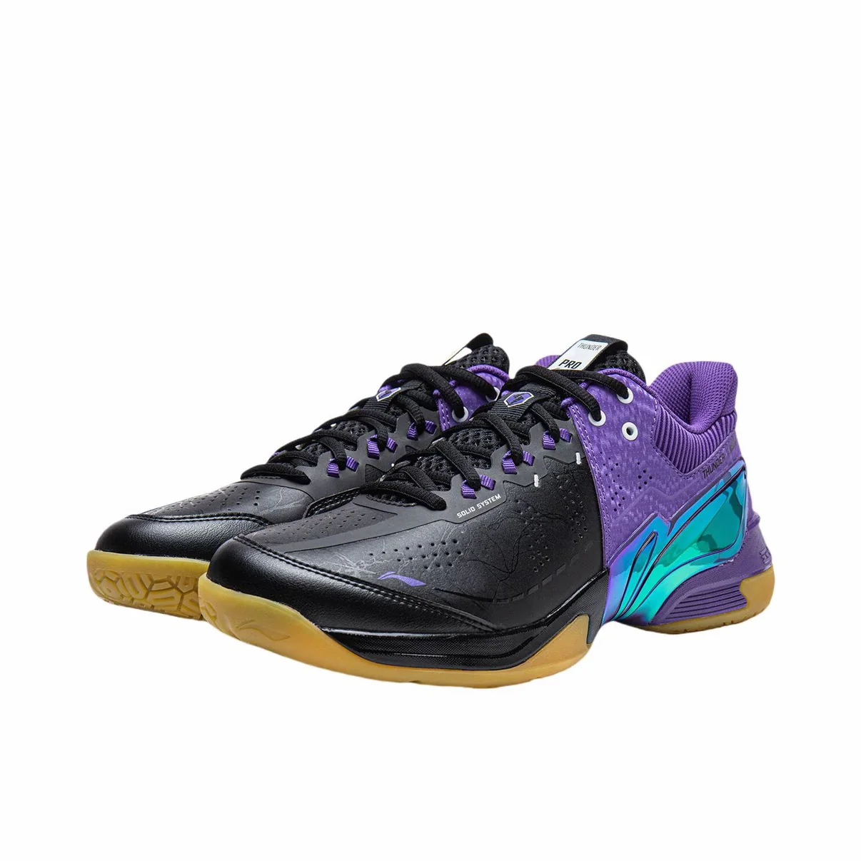 Li-Ning Thunder Pro Badminton Shoes - Purple/Black - Image 2