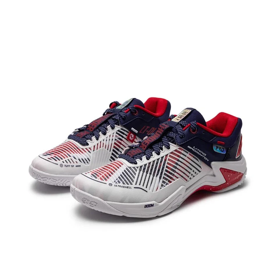 Li-Ning Thunder Pro Badminton Shoes - White/Blue - Image 2