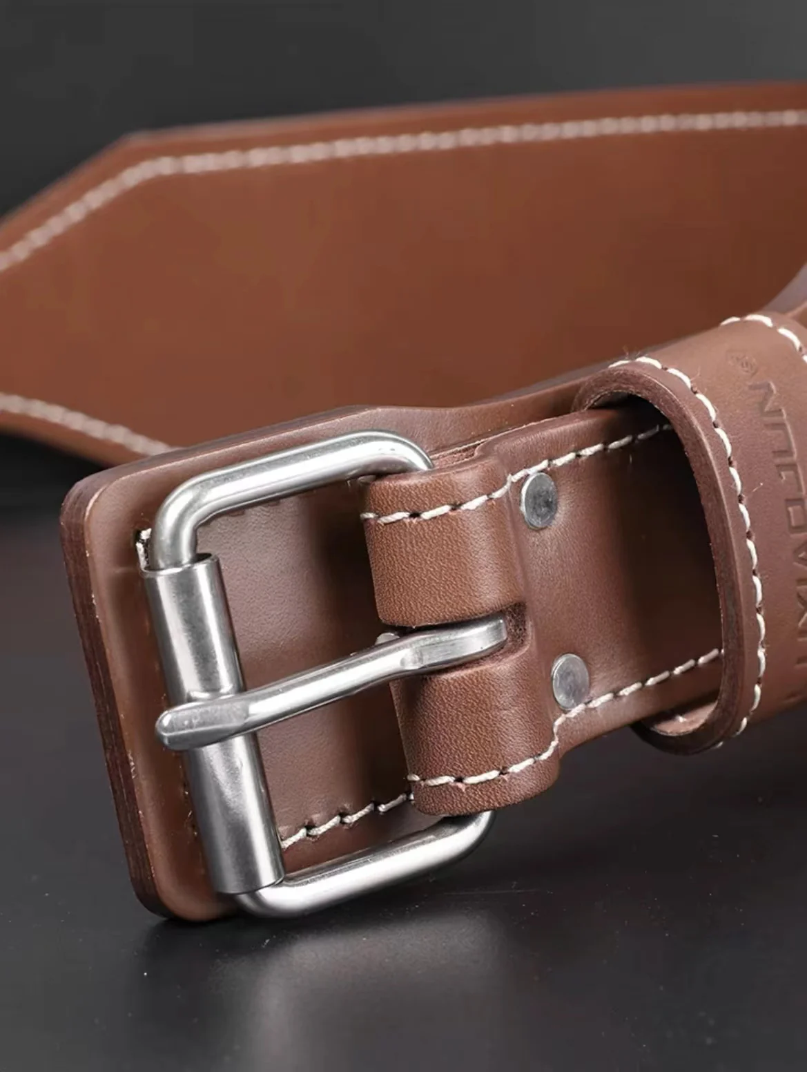 Lu Xiaojun CT810 Top Layer Cowhide Weightlifting Belt Deadlift Squat Belt - Image 3